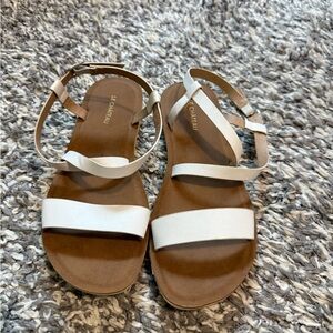 Le Chateau Women's Cream Strappy Sandals